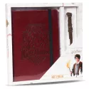 Harry potter - Notebook Gryffondor en simili cuir + Stylo Baguette